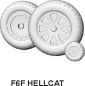 Preview: Resine-Radsatz für Grumman F6 F Hellcat 1:33 Produzent: GPM