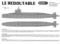 Preview: französisches Atom-U-Boot Le Redoutable S 611 (1971) 1:250 deutsche Bauanleitung