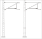 Mobile Preview: zwei Oberleitungsmasten (Gitter- und Stahlprofil-Mast) 1:25 Ganz-LC-Modell, übersetzt
