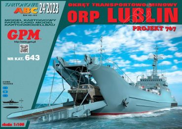 großes Minenleger- und Landungsschiff ORP Lublin (821) Projekt 767 oder 5 Schwesterschiffe 1:100 extrem²