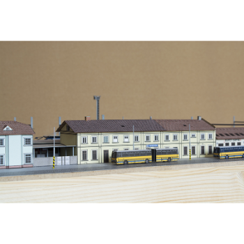 Diorama des Bahnhofs Otrokovice/Ostrokowitz in Tschechien 1:300 realistisch, 40 x 72cm
