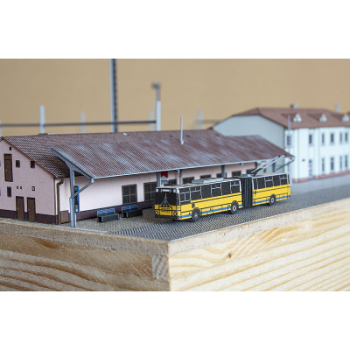Diorama des Bahnhofs Otrokovice/Ostrokowitz in Tschechien 1:300 realistisch, 40 x 72cm