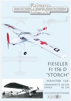Sanitätsflugzeug Fieseler Fi 156 D Storch (RLM 21, Sizilien, 1942) 1:24