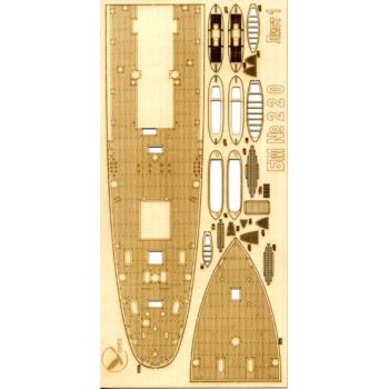 gravierter LC-Decksatz aus Holz für Trossschiff Kamtschatka aus dem Jahr 1904 1:200 (Oriel Nr.220)