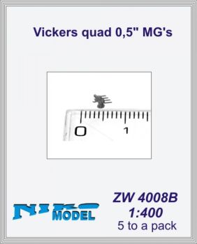 5 Stück MG Vickers Quad 0,5" 1:400 Resine-Bausatz