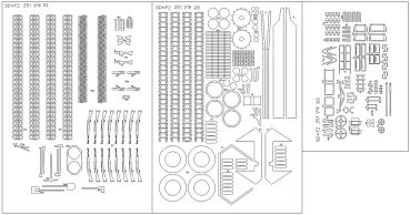Spanten-/Detail-/Kettensatz für Mannschaftstransporter Halbkette Sd.Kfz.251/1 Ausf. C 1:16 (GPM Nr. 602)