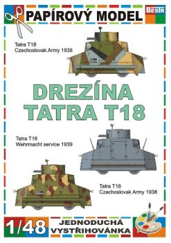 3 vollständige Darstellungen der tschechischen Panzerdraisine Tatra T18 (1938-1939) 1:48 einfach