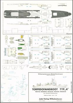 Torpedofangboot (U-Jagd-Boot) Typ „A“ der Klasse Thetis, bzw. Klasse 420 1:250 (5 Kennzeichnungen)