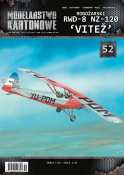 2 Modelle) (Matt- und glänzender Silberdruck) polnische als  jugoslawisches Aeroklub-Schulflugzeug (1930er) 1:33 präziseRWD-8-17