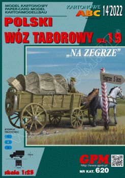 polnischer zweispänniger Heeresfeldwagen wz.19 mit Plane 1:25 präzise