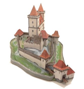 Burg Radyne (Karlskrone) in Stary Plzenec (Altpilsen), Tschechien, im Bauzustand aus dem 15. Jh. 1:400