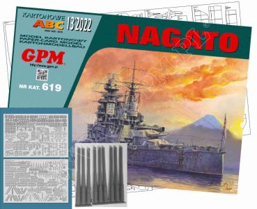 japanisches Schlachtschiff IJN Nagato inkl. Spanten-/Reling-/Detailsatz und 406mm-Rohre 1:200 extrempräzise²
