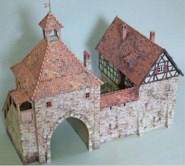 Mittelalterliches Stadt-Ensemble in Merkendorf / Franken und einem Haus in Leonberg, 1:45