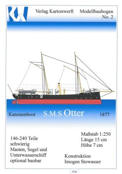 Kanonenboot S.M.S. Otter aus dem Jahr 1877 1:250 extrempräzise
