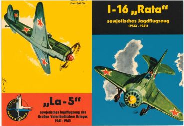 2 Jagdflugzeuge: Lawotschkin La-5 und Polikarpow i-16 „Rata“ 1:50 DDR-Verlag Junge Welt, Kranich Modellbogen 1963