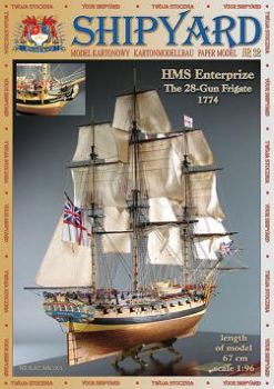 28-Kanonen-Fregatte HMS Enterprize 1774 +Spanten 1:96 übersetzt.