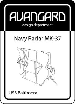 2x Lasercut navy radar MK-37 z.B. für USS Baltimore CA-68 1:200 (Avangard)