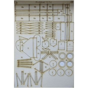 LC-Spanten-/Detailsatz für Schulflugzeug Fokker C.I (V.35) Deutscher Luftwaffe (1918) 1:33 Paper Modeling Nr. 375