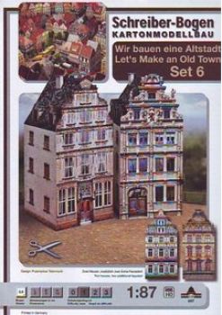 Altstadt-Set Nr.6 mit zwei Häusern (je optionale 2 Fassaden) 1:87 (H0) deutsche Anleitung