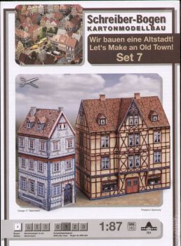 Altstadt-Set Nr.7 mit zwei Mehrfamilienhäusern 1:87 (H0) deutsche Anleitung