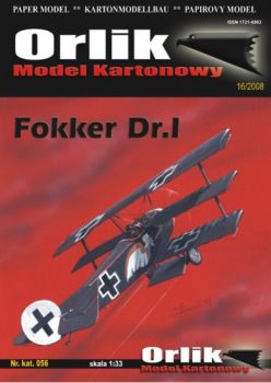 Dreidecker Fokker Dr.I in schwarzer Bemalung (1917) 1:33