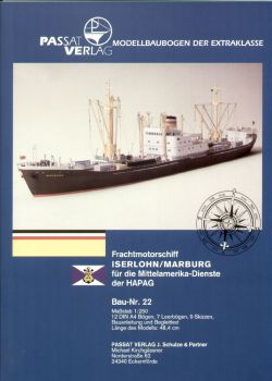 Frachtmotorschiff ISERLOHN (1958) oder MARBURG 1:250 extrem, dt. Anleitung