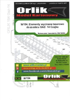 Reifenprofil- / Detailsatz für Limousine Gaz 14 1:25 Orlik Nr. W154, Lasercut