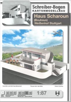 Haus Scharoun (Bauhaus) Weißenhof Stuttgart 1:87 (H0) deutsche Anleitung
