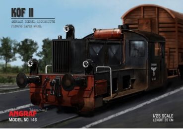 Kleinlokomotive Köf II in der Darstellung des Fahrzeuges Kö-7400 1:25