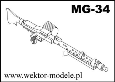 Lasercut-Satz MG-34 z.B. für Maschinengewehr-Kraftwagen Kfz.13 Adler 1:25 (Wektor-Verlag)