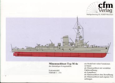 Minensuchboot M 40 ehem. Kriegsmarine 1:250 deutsche Anleitung, ANGEBOT