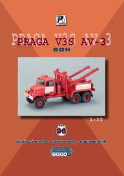 tschechoslowakisches geländegängiges Bergungsfahrzeug PRAGA V3S AV-3 der SDH (sbor dobrovolných hasicu - Freiwillige Feuerwehren) 1:32 präzise