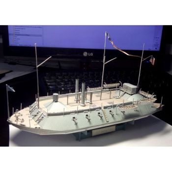 Mittelrad-Katamaran-Snagboat (Hakenboot) / gepanzertes Flusskanonenboot / Monitor USS Benton (1862) 1:200 deutsche Bauanleitung