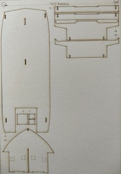 Spantensatz für Mittelrad-Katamaran-Snagboat (Hakenboot) / gepanzertes Flusskanonenboot / Monitor USS Benton (1862) 1:200 Paper Modeling 364