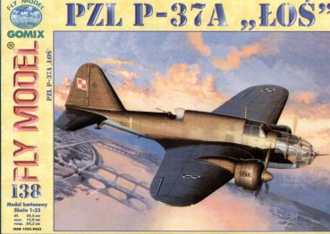 Bombenflugzeug PZL P-37A Los ("Elch") von 1939 1:33
