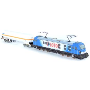 Personen- und schwere Güterverkehr-E-Lokomotive Nevag E6ACT Dragon 2 "Lotos" und ein Kesselwagen der GATX Rail Europe 1:87 einfach