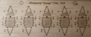 gravierte LC-Decks aus Holz für Walfänger Essex (1799), Vorbild des Romans „Moby Dick“ von Herman Melville 1:100 Paper Modeling 369