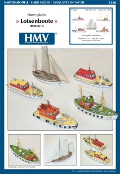 (inkl. Lasercut) fünf norwegische Lotsenboote aus den Jahren 1900 - 2010, 1:250