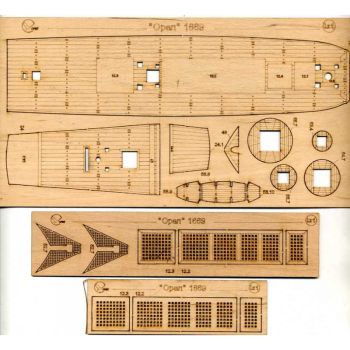 gravierter LC-Holzdeck für russische Fregatte Orjol (1668) 1:100 (Oriel Nr. 307)