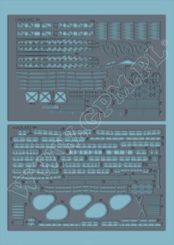 LC-Detail-/Relingsatz für schwerer Kreuzer IJN Haguro (Bauzustand und Waffenkonfiguration Februar 1942 oder 1945) 1:200 GPM Nr. 623