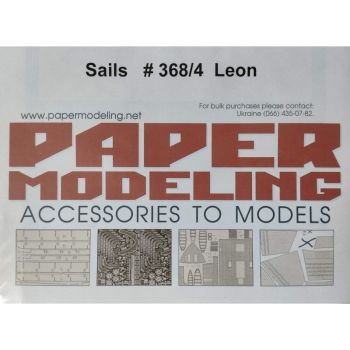 Stoff-Segelsatz für norwegische Handelsbrigantine „Leon“ aus dem Jahr 1880 1:100 Paper Modeling 368