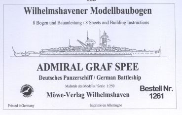 Admiral Graf Spee, Deutsches Panzerschiff 1:250, Möwe-Verlag Nr. 1261 Offsetdruck, ANGEBOT