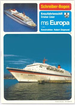 Kreuzfahrtenschiff ms Europa, Bj. 1999, 1:200 deutsche Bauanleitung, Angebot