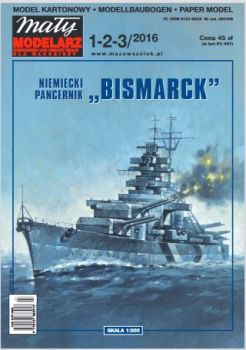 Panzerschiff Bismarck mit dem schwarzweißen Ostsee-Tarnanstrich (1940) 1:300 präzise