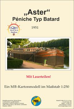 Péniche Typ Batard „ASTER“ (1951) 1:250 inkl. LC-Relingsatz, deutsche Anleitung
