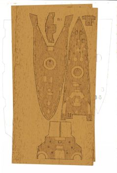 gravierter LC-Decksatz aus Holz für britischer Panzerkreuzer HMS Black Prince 1:300 (Fantom Model Nr. 10)