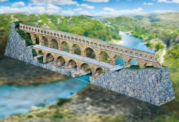 römischer Aquädukt Pont du Gard 1:300 1m-lang!, deutsche Anleitung