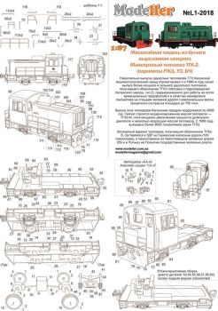 sowjetische Diesellokomotive TGK-2 1:87 Ganz-Lasercut-Kartonmodellbausatz