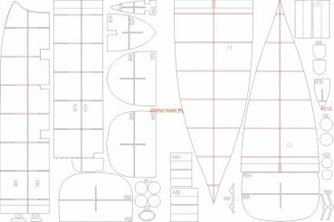 LC-Spanten-/Detailsatz für Schlachtschiff USS Texas BB-1 (1892) 1:200 WAK Nr. 7/24