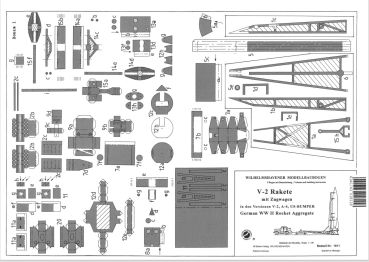 V-2 Rakete mit Zugwagen in den Versionen V-2, A-4, US-Bumper  1:50